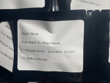 Providing ($): Apple Skunk (Sour Apple IX x Bluperskunk) 15 Regular Seeds