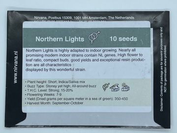 Providing ($): Nirvana Northern Lights regular 10 seed pack