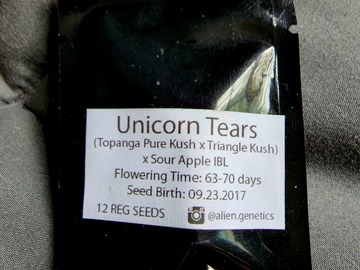 Selling: Unicorn Tears -Topanga Pure Kush/Triangle Kush/Sour Apple IBL