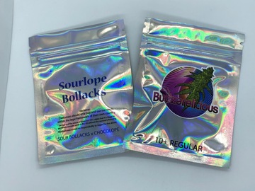 Selling: Budzarelicious. Sourlope bollacks. Regular pack of 10