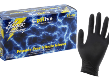 Vente: Black Lighting Powder Free Nitrile Gloves Large (100/Box)