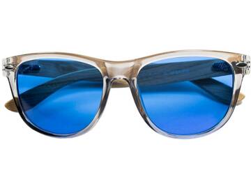 Vente: Summer Blues Optics - Clear Grey Frames, Light Bamboo Arms | HPS