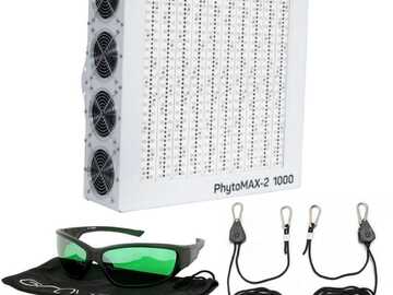 Black Dog LED - PhytoMAX-2 1000W Grow Light w/ GroVision Grow Room Glasses + Ratchet Light Hangers