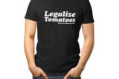 Vente: Growers House Legalize Tomatoes T-Shirt - White on Black