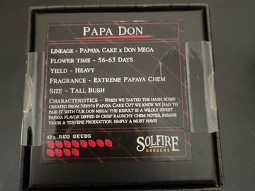 Vente: Papa Don By solfire Gardens