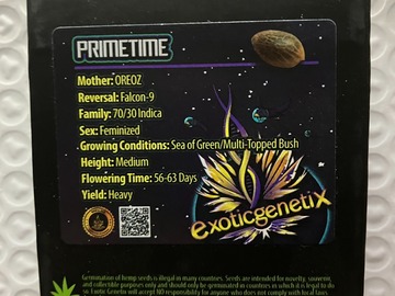 Sell: Primetime from Exotic Genetix