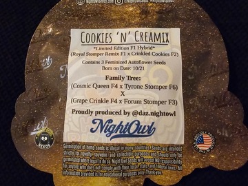 Vente: Night Owl Seeds Cookies n Creamix 5 pack