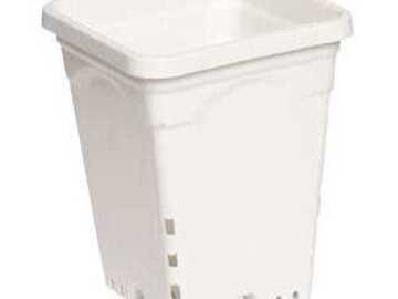 Sell: 6 inch x 6 inch Square White Pot, 8 inch Tall, case of 50