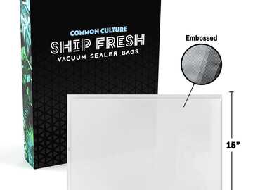 Selling: Common Culture Ship Fresh - Clear Vacuum Sealer Bags 15in x 20in (Pack of 100)