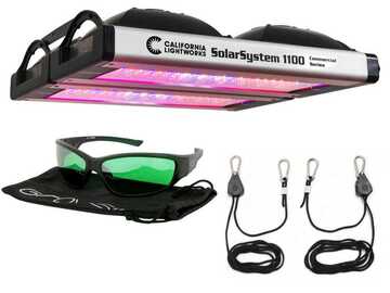 Selling: California LightWorks SolarSystem 1100 LED Grow Light w/ Hangers + GroVision LED Glasses